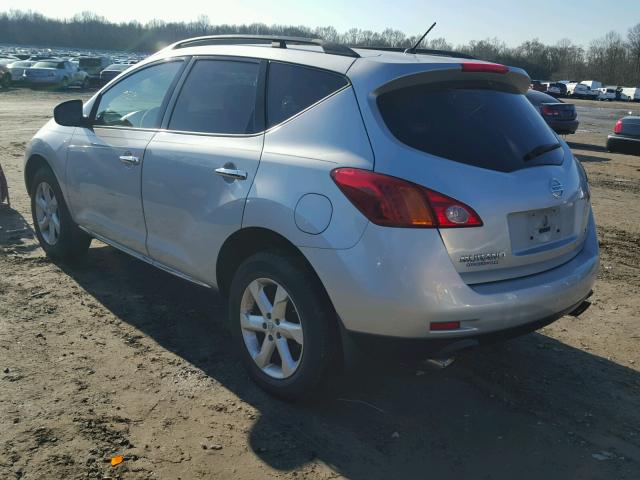 JN8AZ18W89W136593 - 2009 NISSAN MURANO S SILVER photo 3