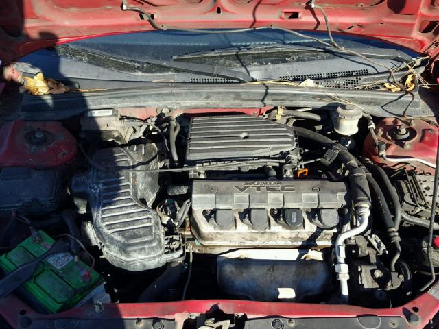 1HGEM229X2L053244 - 2002 HONDA CIVIC EX წითელი ფოტო 7