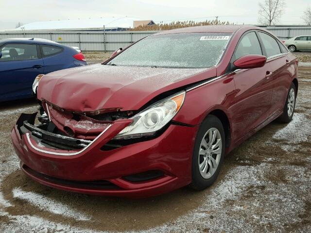 5NPEB4AC6BH093256 - 2011 HYUNDAI SONATA GLS RED photo 2