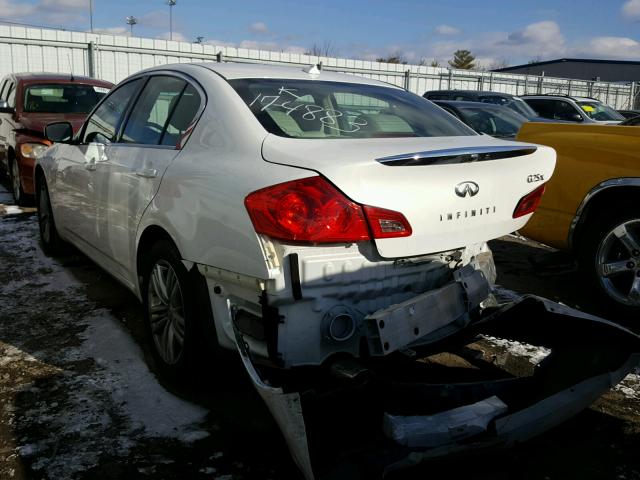 JN1DV6AR0BM650769 - 2011 INFINITI G25 WHITE photo 3