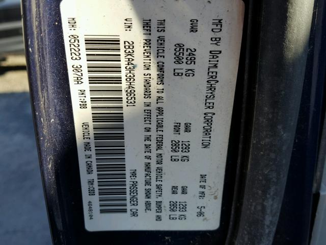 2B3KA43H36H496531 - 2006 DODGE CHARGER SE BLUE photo 10