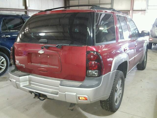 1GNDT13S252294421 - 2005 CHEVROLET TRAILBLAZE MAROON photo 4