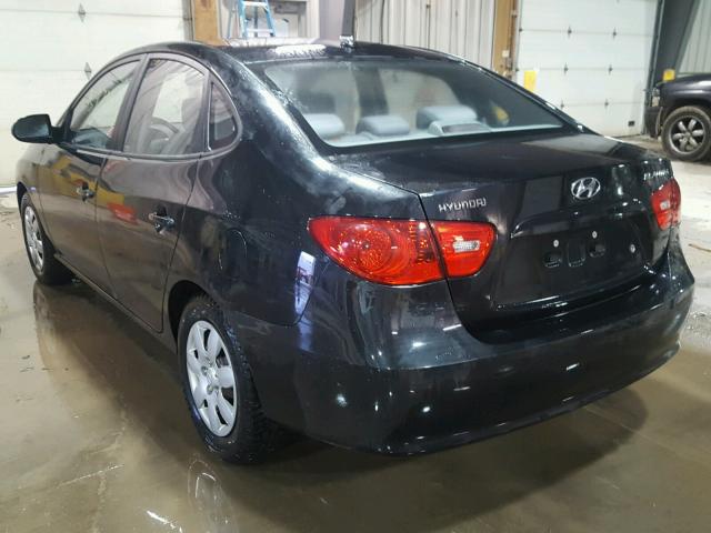 KMHDU46D88U465410 - 2008 HYUNDAI ELANTRA GL BLACK photo 3