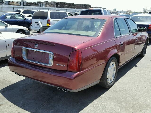 1G6KD54Y8YU217376 - 2000 CADILLAC DEVILLE RED photo 4