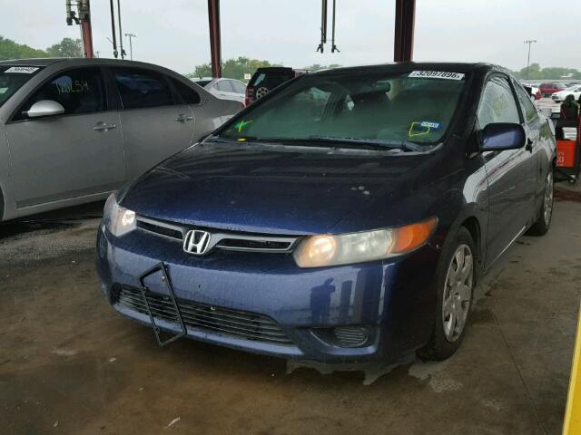 2HGFG12627H575043 - 2007 HONDA CIVIC LX BLUE photo 2