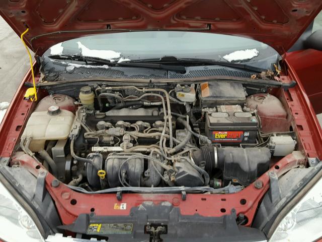 1FAFP34NX5W102462 - 2005 FORD FOCUS ZX4 BURGUNDY photo 7