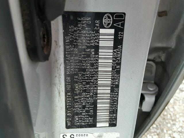 2T1BR32E96C615234 - 2006 TOYOTA COROLLA CE SILVER photo 10