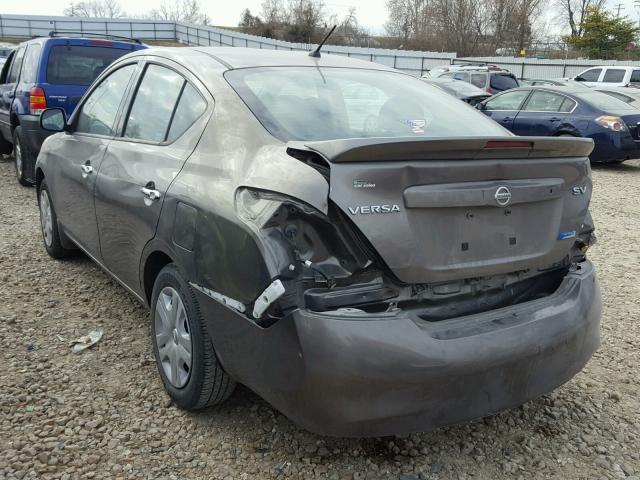 3N1CN7AP5EK444349 - 2014 NISSAN VERSA S GRAY photo 3