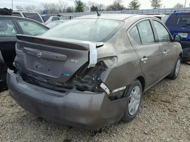 3N1CN7AP5EK444349 - 2014 NISSAN VERSA S GRAY photo 4