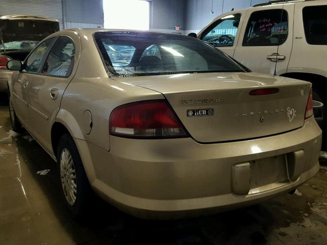 1C3EL46R42N188574 - 2002 CHRYSLER SEBRING LX TAN photo 3