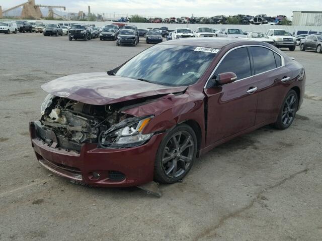 1N4AA5APXDC845183 - 2013 NISSAN MAXIMA S MAROON photo 2