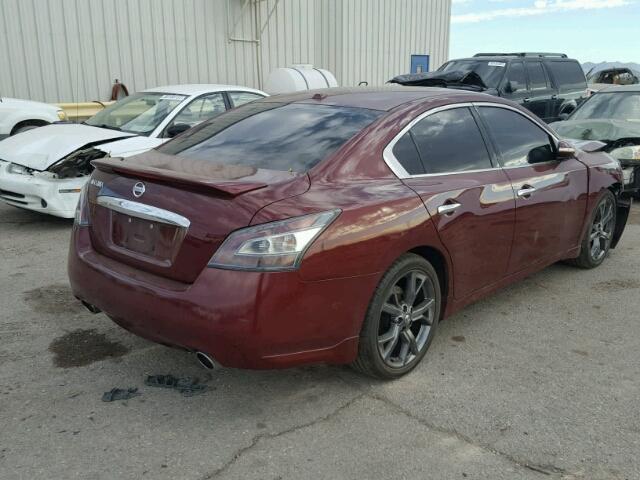 1N4AA5APXDC845183 - 2013 NISSAN MAXIMA S MAROON photo 4