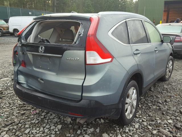 JHLRM4H71CC019294 - 2012 HONDA CR-V EXL GRAY photo 4