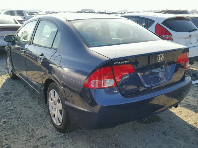 1HGFA16527L007168 - 2007 HONDA CIVIC LX BLUE photo 3