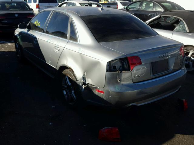 WAUAF78E48A058191 - 2008 AUDI A4 2.0T SILVER photo 3