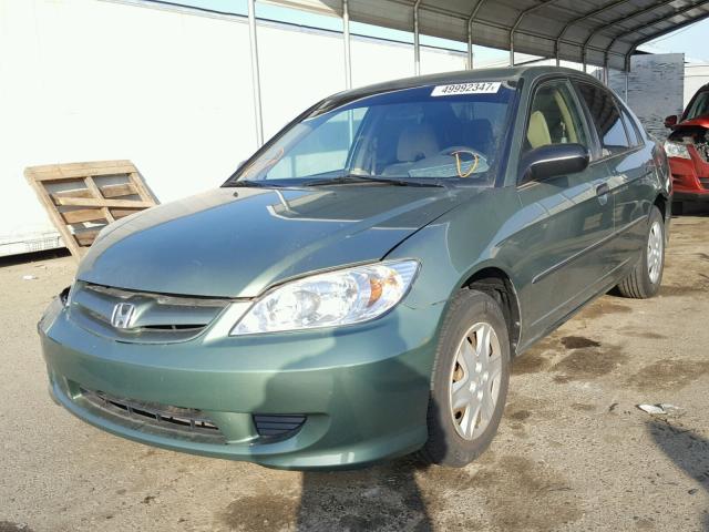 1HGES16304L007009 - 2004 HONDA CIVIC DX V GREEN photo 2