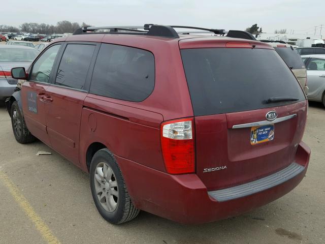 KNDMB233176170307 - 2007 KIA SEDONA EX RED photo 3