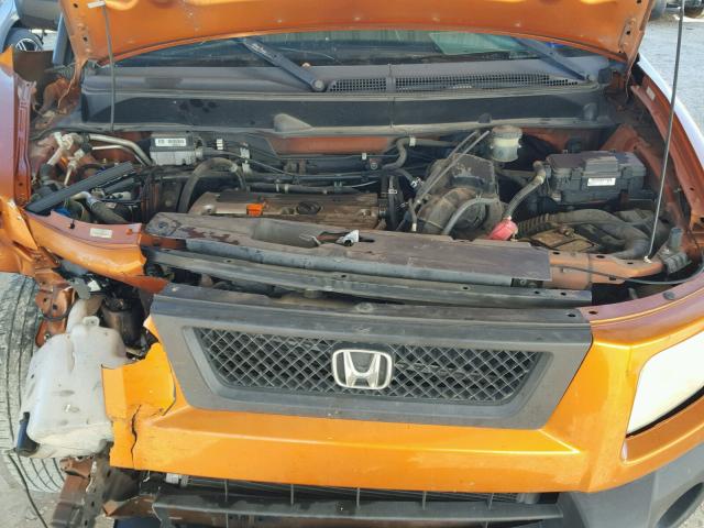 5J6YH28736L015537 - 2006 HONDA ELEMENT EX ORANGE photo 7