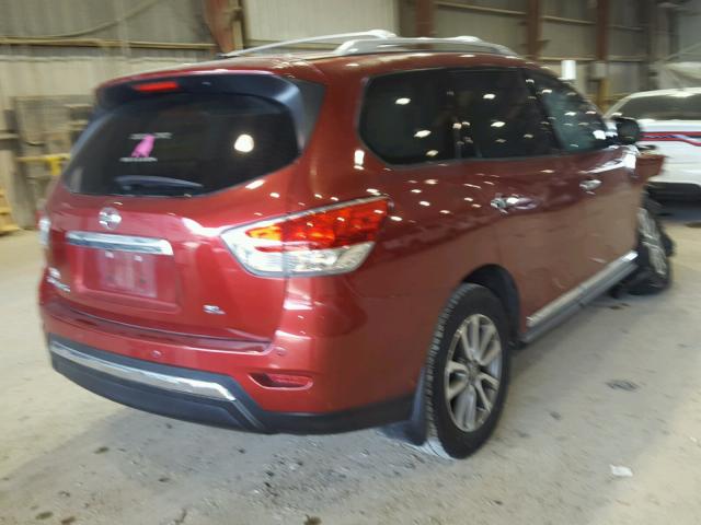 5N1AR2MN6EC696411 - 2014 NISSAN PATHFINDER RED photo 4