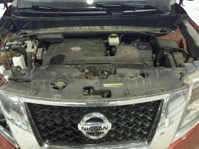 5N1AR2MN6EC696411 - 2014 NISSAN PATHFINDER RED photo 7