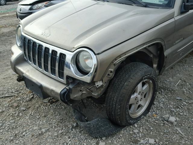 1J4GL58K83W731182 - 2003 JEEP LIBERTY LI GOLD photo 9