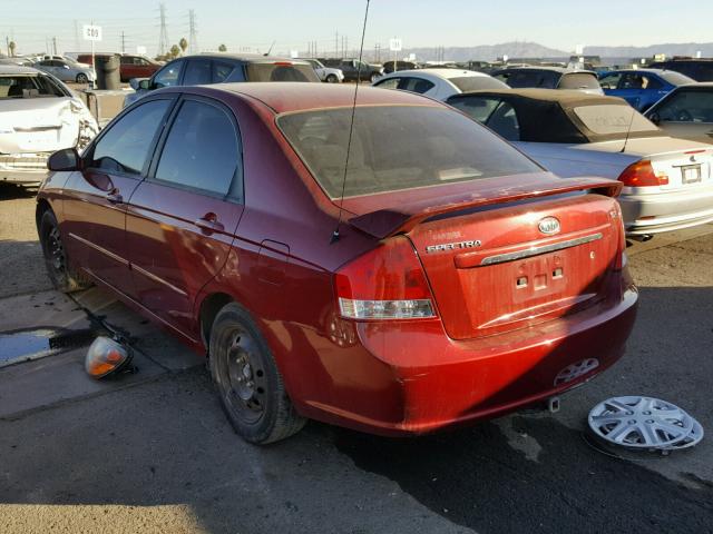 KNAFE221895626860 - 2009 KIA SPECTRA EX RED photo 3