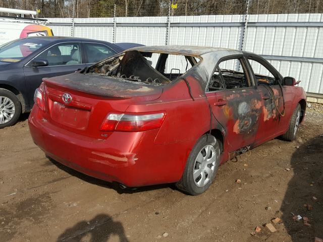 4T1BE46K88U251648 - 2008 TOYOTA CAMRY CE RED photo 4