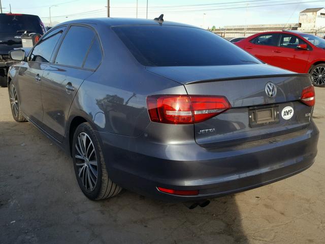 3VWD17AJ8FM428013 - 2015 VOLKSWAGEN JETTA SE CHARCOAL photo 3