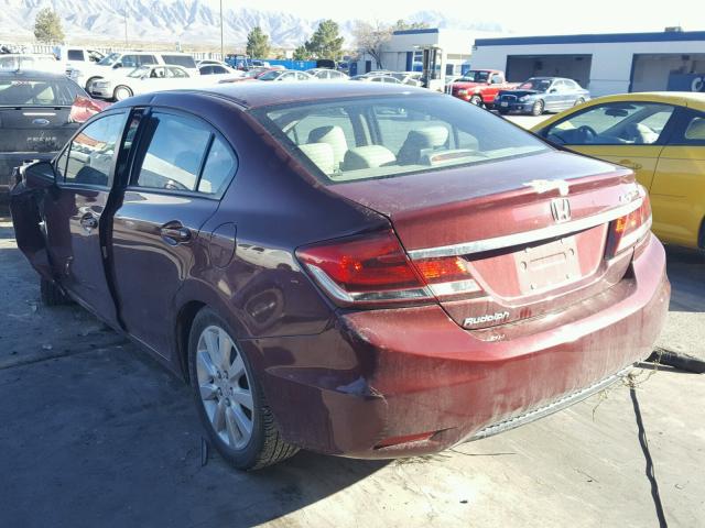 2HGFB2F59DH575526 - 2013 HONDA CIVIC LX MAROON photo 3