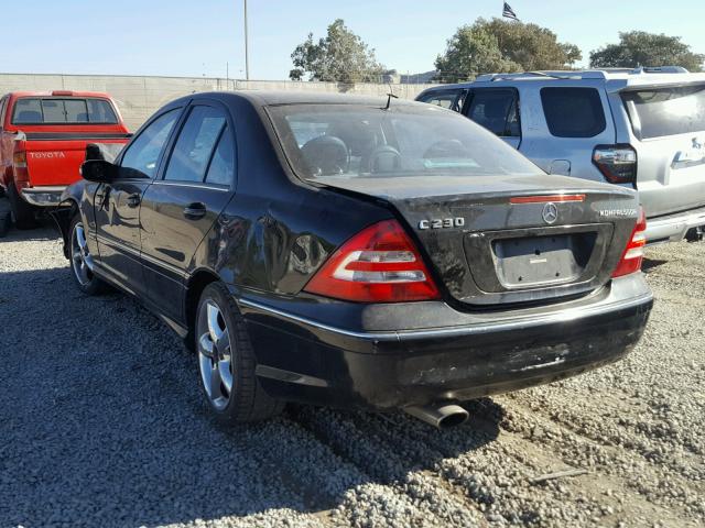 WDBRF40J25F688317 - 2005 MERCEDES-BENZ C 230K SPO BLACK photo 3