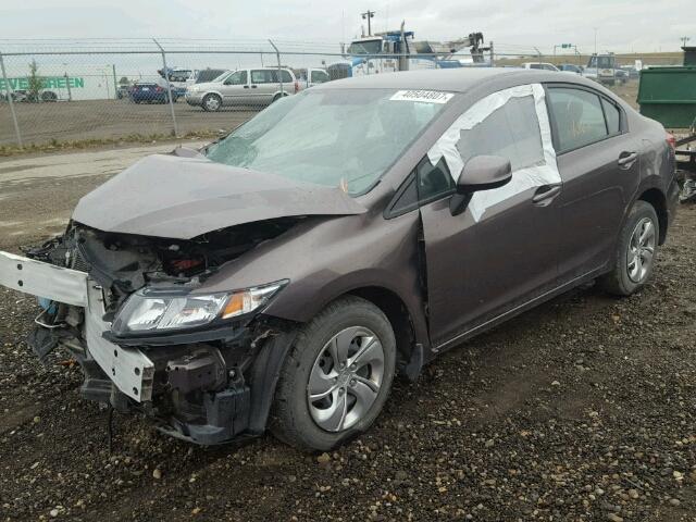 2HGFB2F40DH033609 - 2013 HONDA CIVIC LX GRAY photo 2