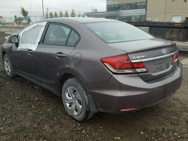 2HGFB2F40DH033609 - 2013 HONDA CIVIC LX GRAY photo 3