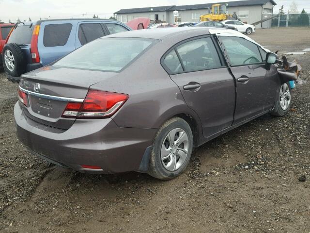 2HGFB2F40DH033609 - 2013 HONDA CIVIC LX GRAY photo 4