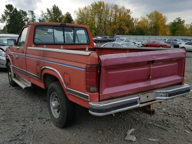 2FTHF25L9GCB17515 - 1986 FORD F250 RED photo 3