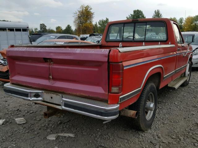 2FTHF25L9GCB17515 - 1986 FORD F250 RED photo 4