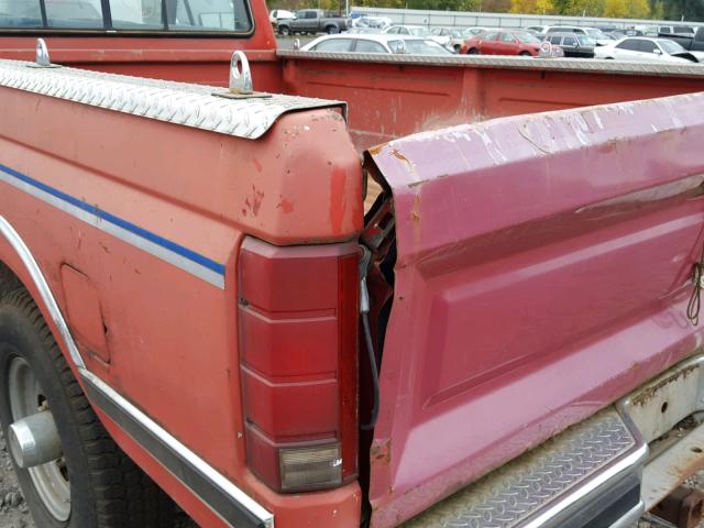 2FTHF25L9GCB17515 - 1986 FORD F250 RED photo 9