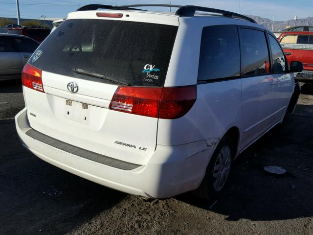 5TDZA23C24S150202 - 2004 TOYOTA SIENNA CE WHITE photo 4