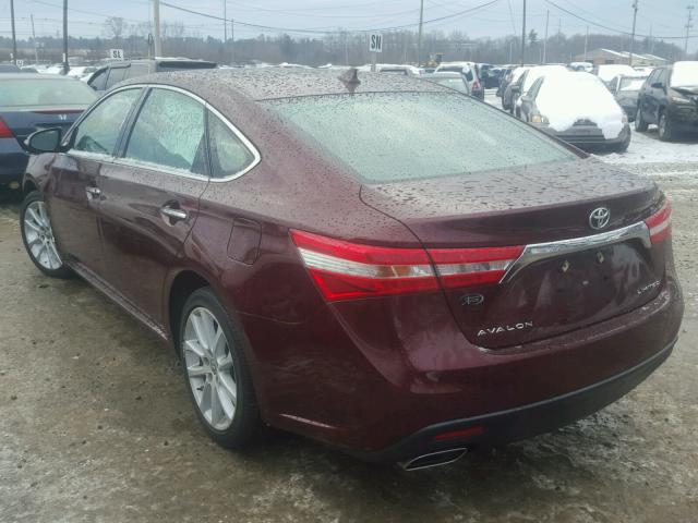 4T1BK1EB3EU107350 - 2014 TOYOTA AVALON BAS 勃艮第红 照片 3