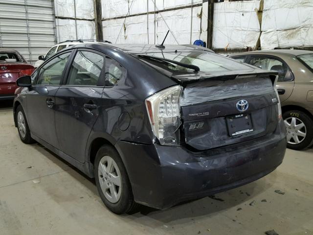 JTDKN3DU0B5372033 - 2011 TOYOTA PRIUS GRAY photo 3