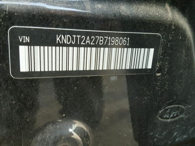 KNDJT2A27B7198061 - 2011 KIA SOUL + BLACK photo 10