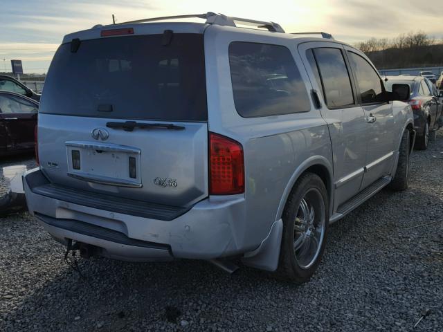 5N3AA08A24N812524 - 2004 INFINITI QX56 SILVER photo 4