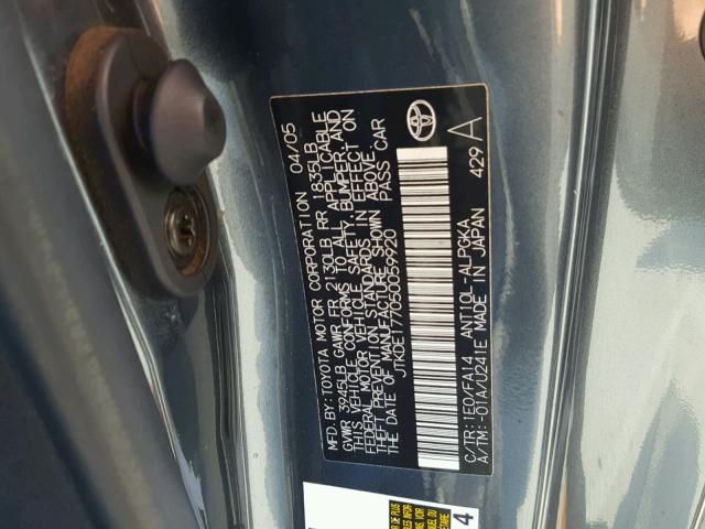 JTKDE177050059920 - 2005 TOYOTA SCION TC 灰色 照片 10