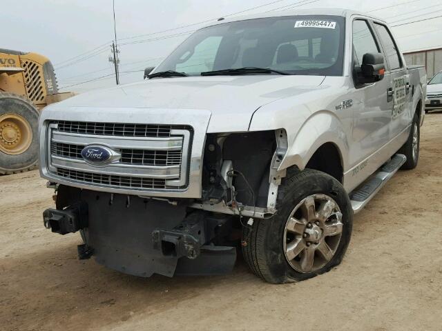 1FTFW1CF2EFA43628 - 2014 FORD F150 SUPER SILVER photo 2