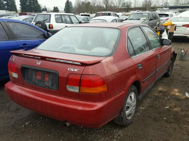 1HGEJ667XWL050133 - 1998 HONDA CIVIC LX RED photo 4