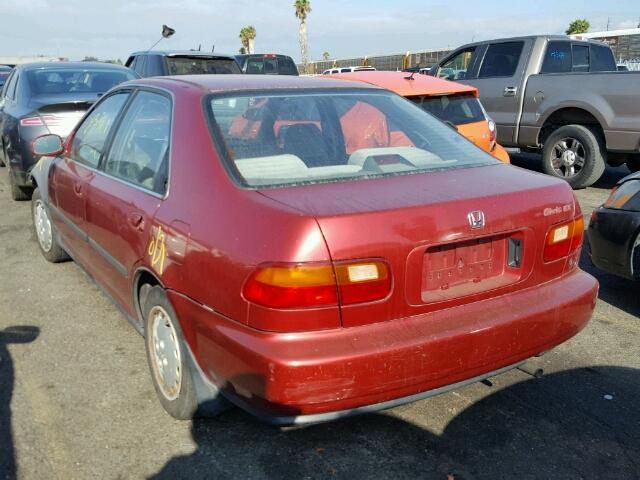 JHMEH9590PS001270 - 1993 HONDA CIVIC EX RED photo 3