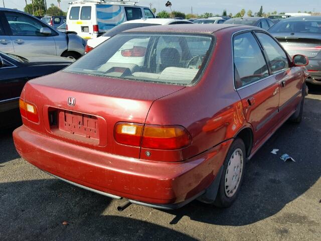 JHMEH9590PS001270 - 1993 HONDA CIVIC EX RED photo 4