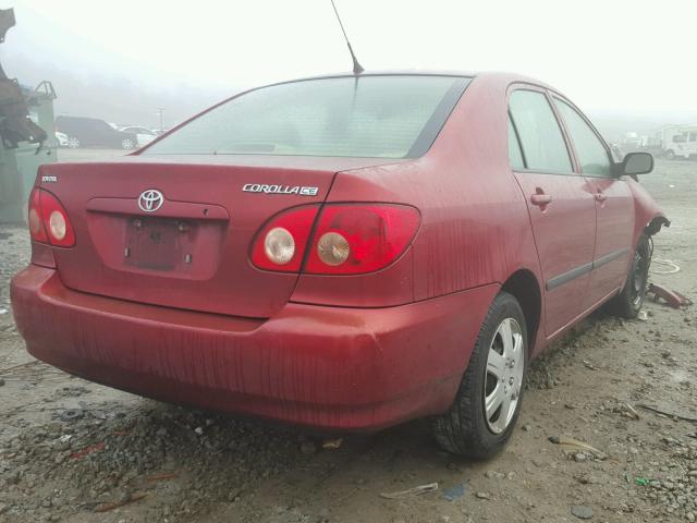 1NXBR32E68Z989365 - 2008 TOYOTA COROLLA CE RED photo 4