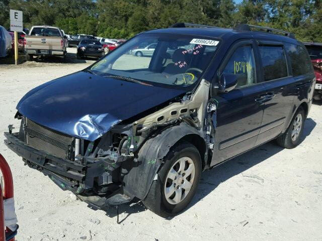 KNDMB233876117698 - 2007 KIA SEDONA EX BLUE photo 2