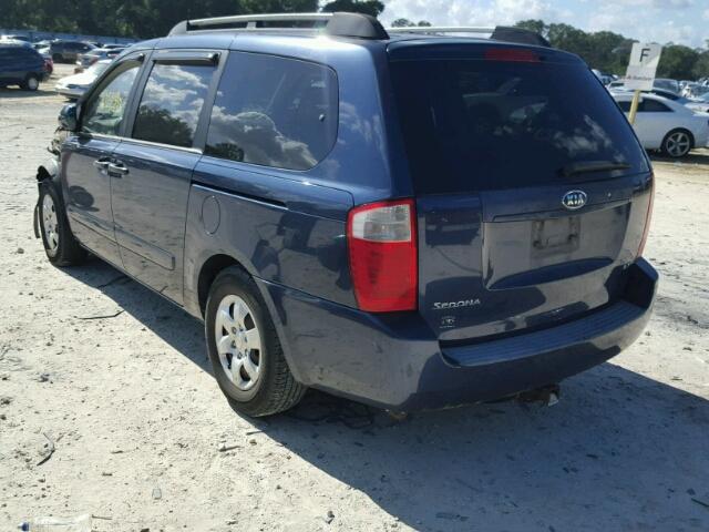 KNDMB233876117698 - 2007 KIA SEDONA EX BLUE photo 3