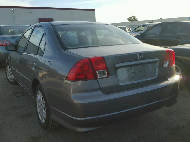 2HGES16594H609812 - 2004 HONDA CIVIC LX GRAY photo 3